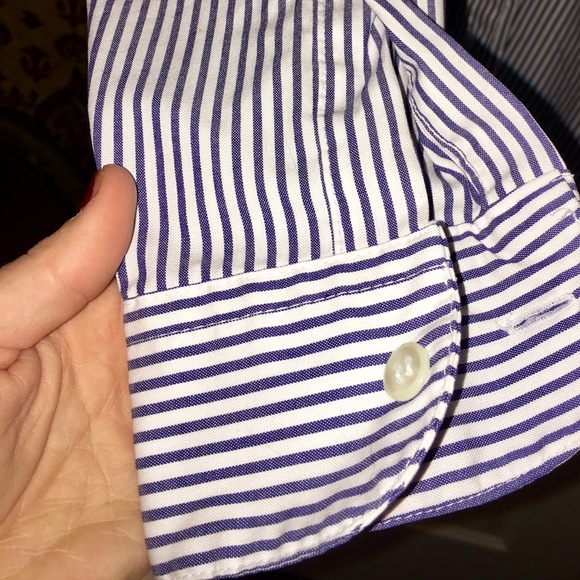 Blue&White Button with Embroidered Roses - Picture 3 of 5